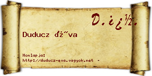Duducz Éva névjegykártya