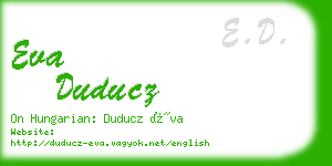 eva duducz business card